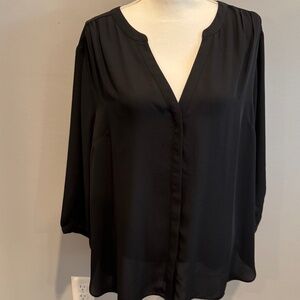 NYDJ Black Pintuck Top Size 1X
